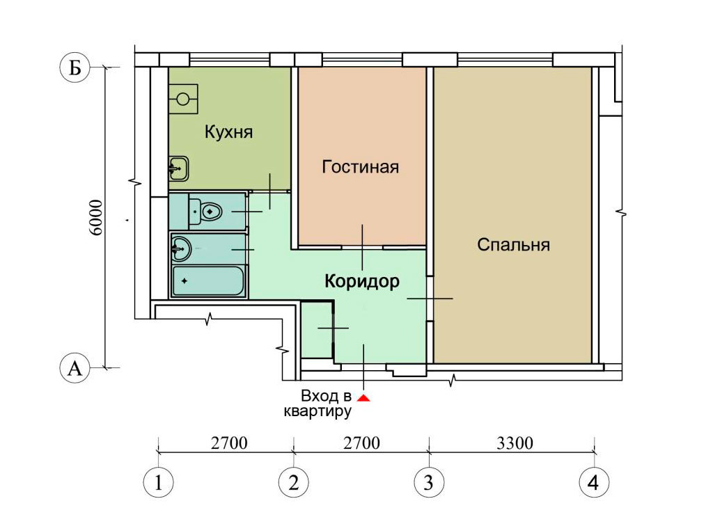 Типовой расчет стоимости натяжного потолка для двухкомнатной квартиры проекта II-49
