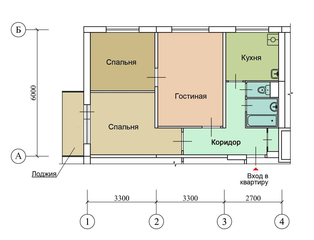 Типовой расчет стоимости натяжного потолка для трехкомнатной квартиры проекта II-49